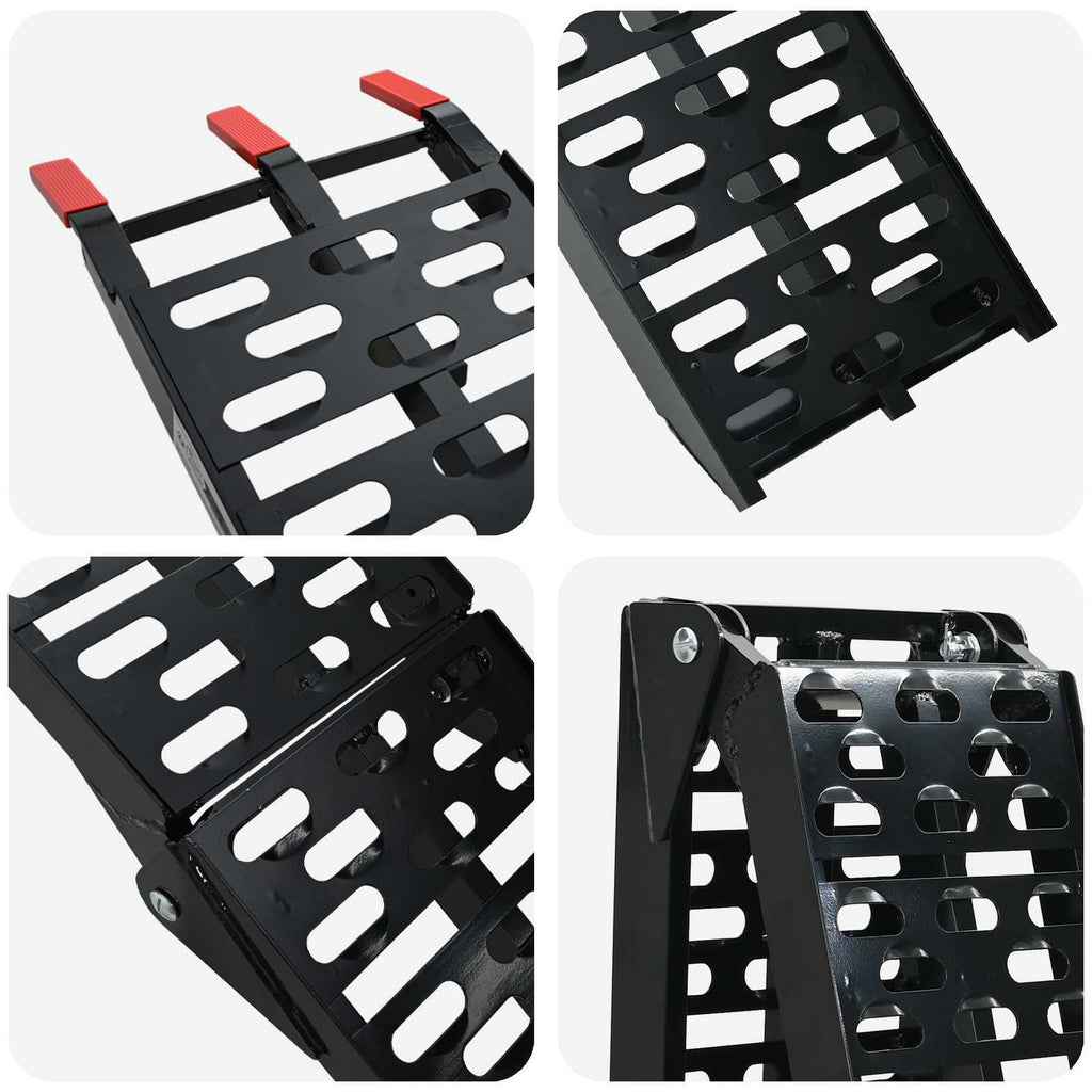Zusammenklappbare Motorradrampe 340 kg pro Rampe 2 pcs Schwarz