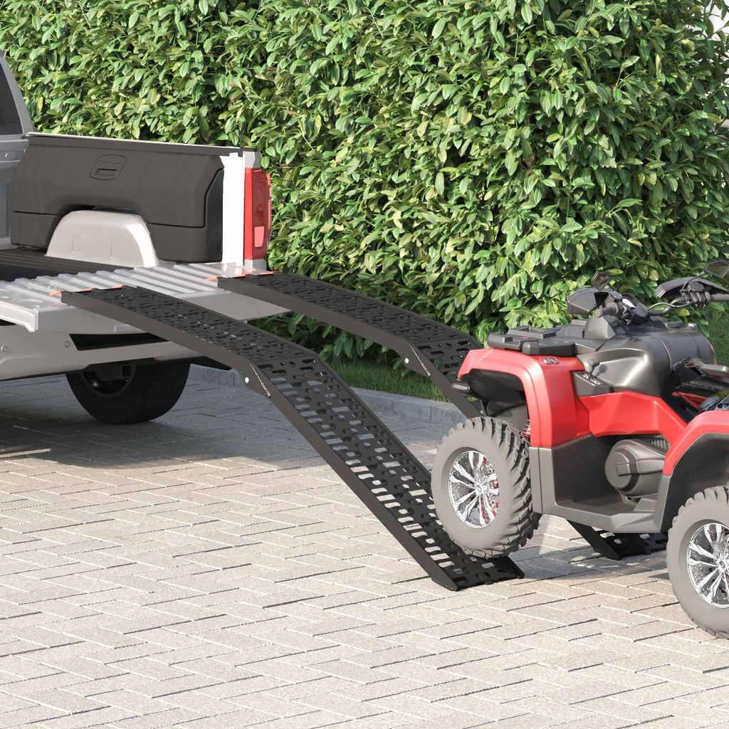 Zusammenklappbare Motorradrampe 340 kg pro Rampe 2 pcs Schwarz
