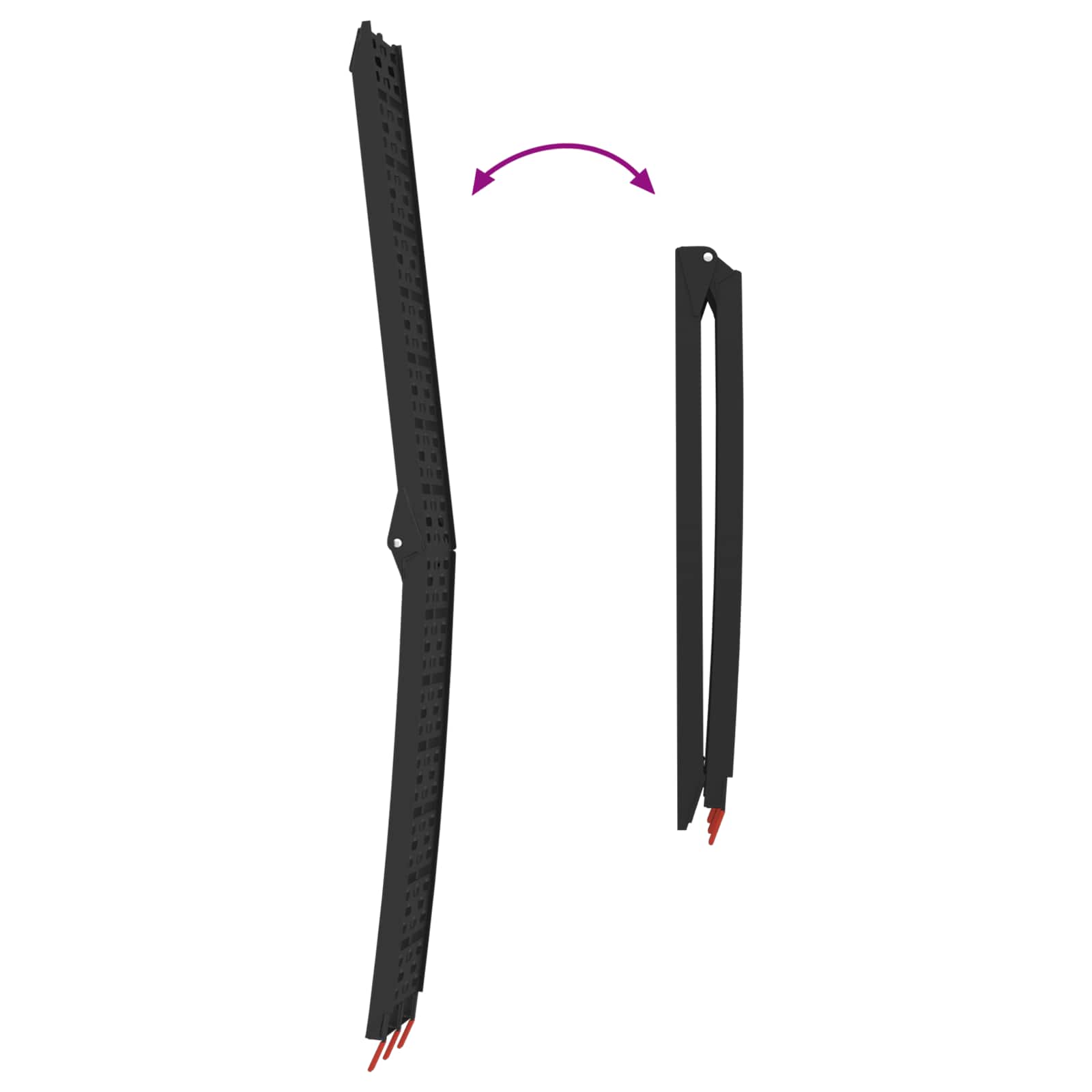 Zusammenklappbare Motorradrampe 340 kg pro Rampe 2 pcs Schwarz