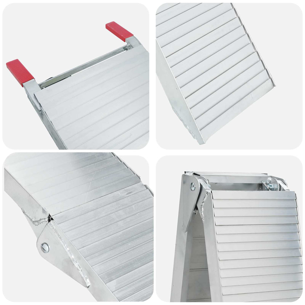 Motorradrampe 680 kg 2 pcs Silber 205 x 28 x 5 cm Aluminium