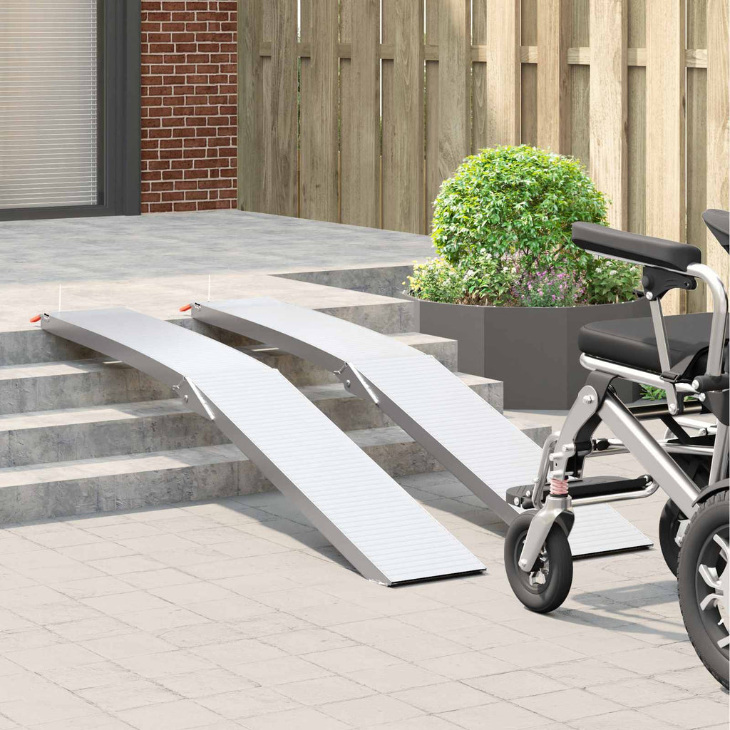 Motorradrampe 680 kg 2 pcs Silber 205 x 28 x 5 cm Aluminium