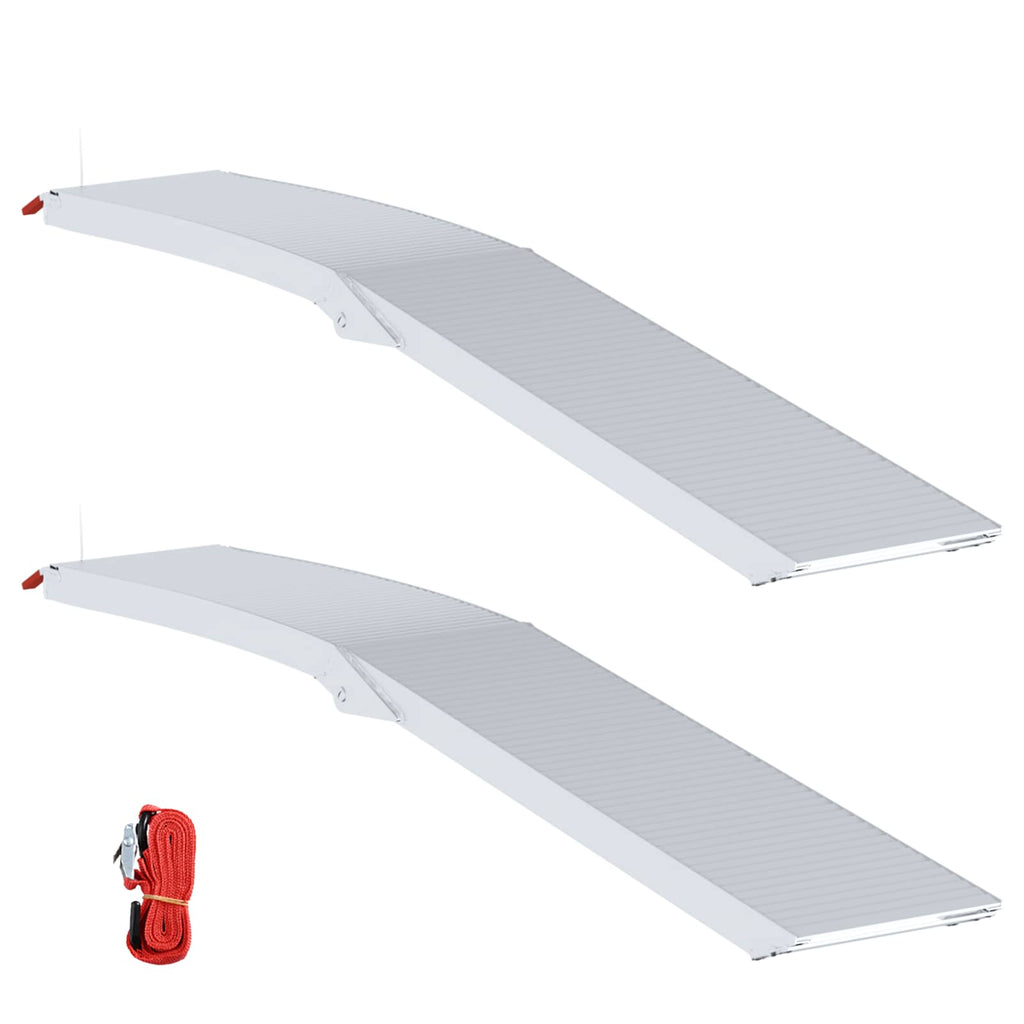 Motorradrampe 680 kg 2 pcs Silber 205 x 28 x 5 cm Aluminium