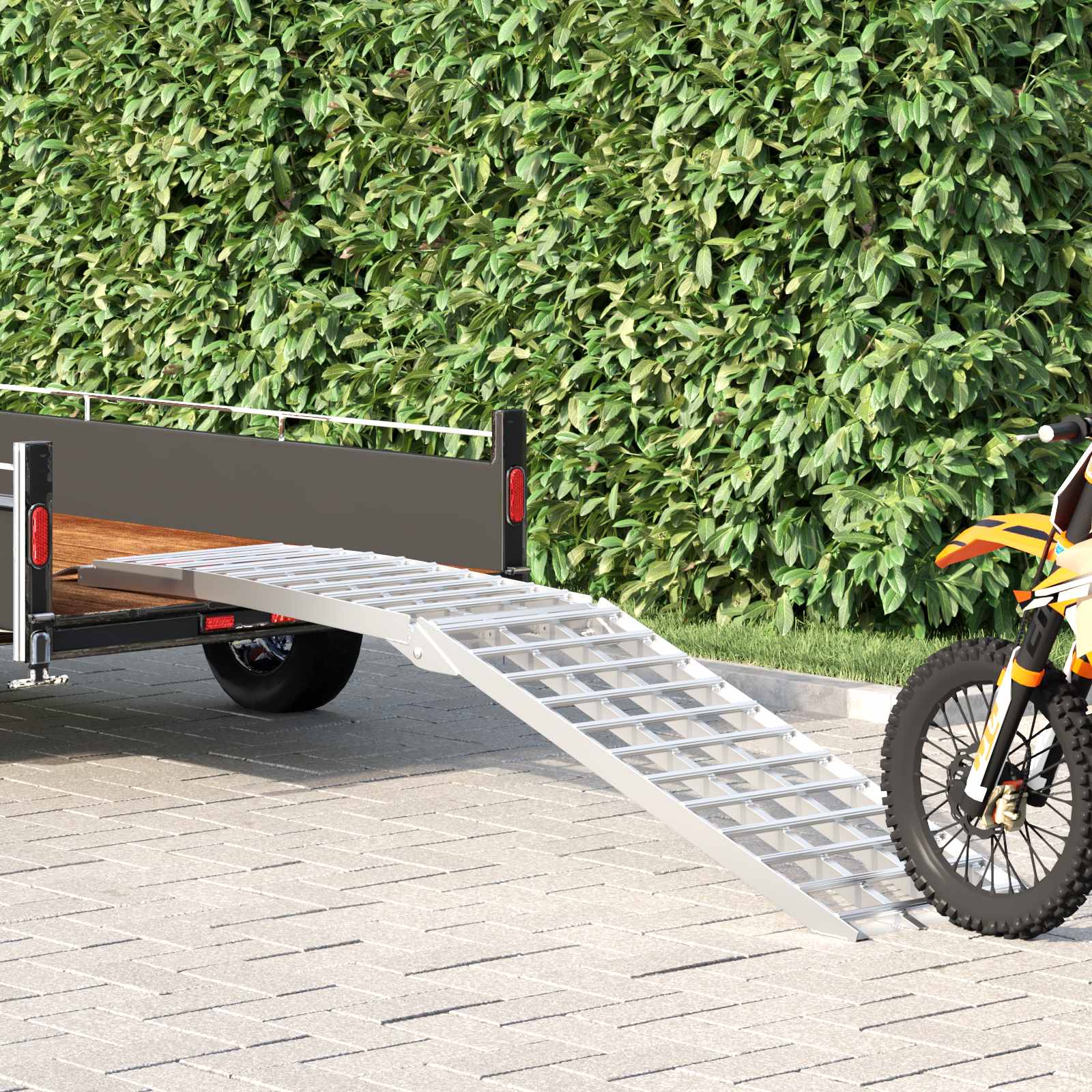 Motorradrampe 680 kg Silber 680 kg Aluminium
