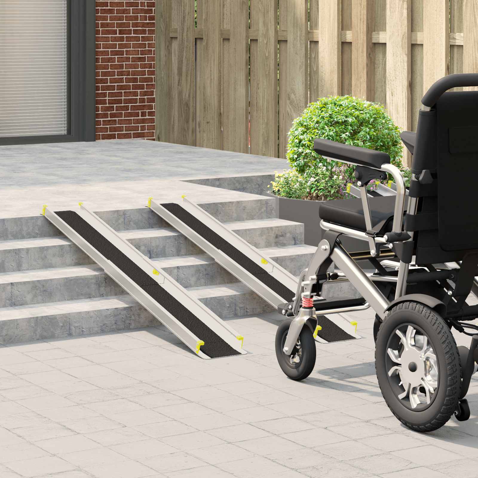 Rampe für Rollstühle 270 kg 2 pcs Schwarz 152 x 19 x 5,5 cm