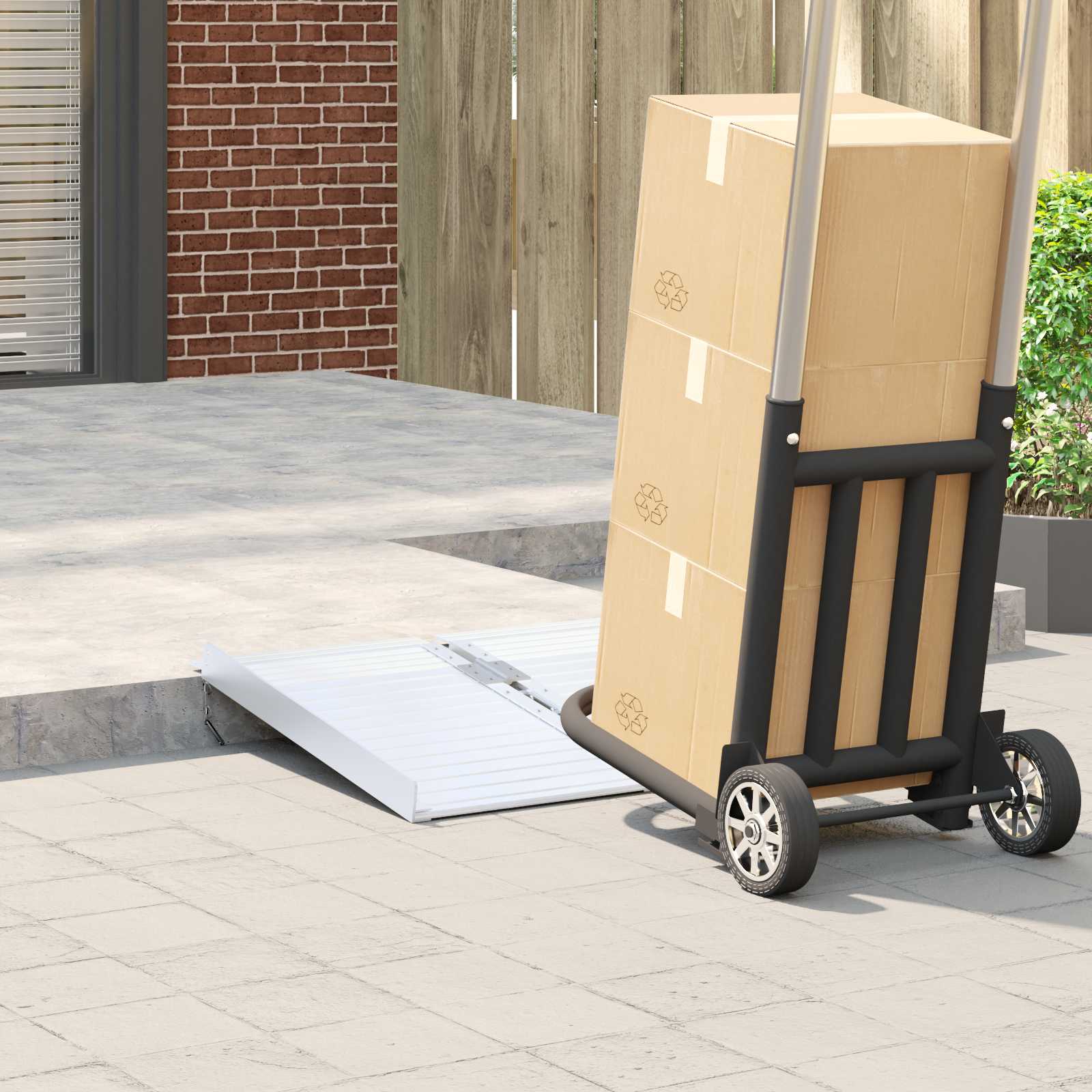 Rampe für Rollstühle 270 kg Silber 62 x 73 x 5 cm Aluminium