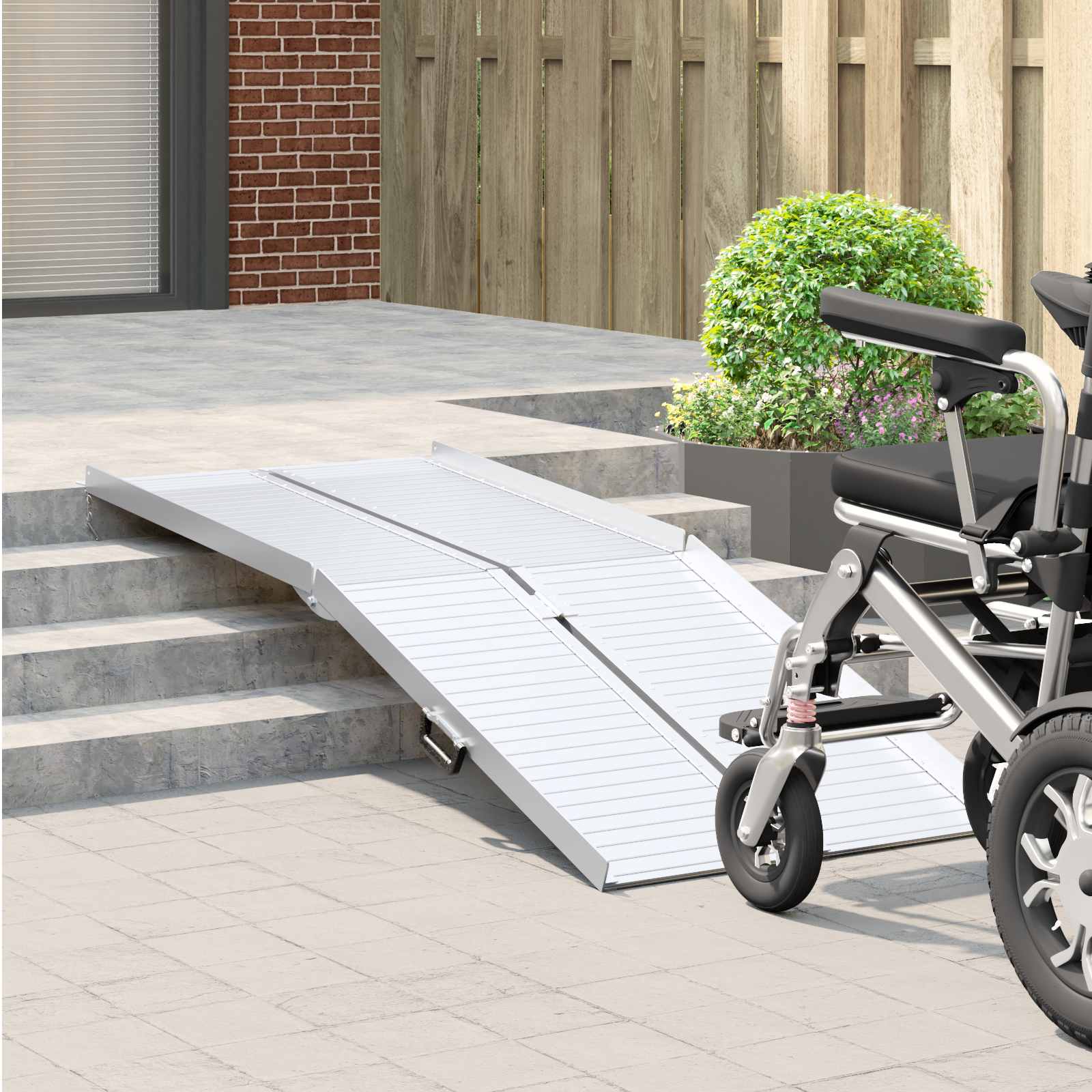 Rampe für Rollstühle 270 kg Silber 270 kg Aluminium