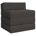 Klappsofa Bett Dunkelgrau 200 x 70 x 15 cm Stoff