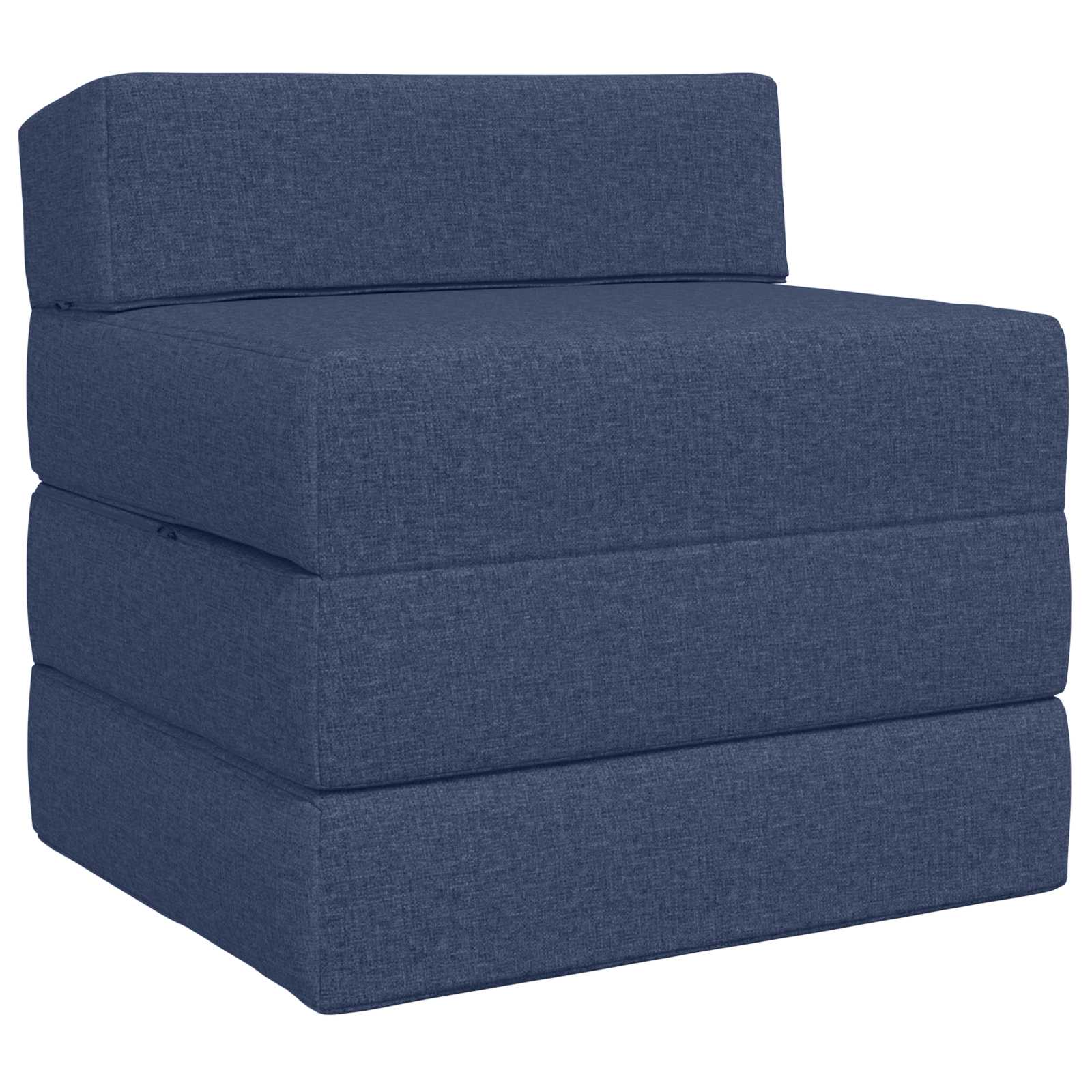 Klappsofa Bett Blau 200 x 70 x 15 cm Stoff