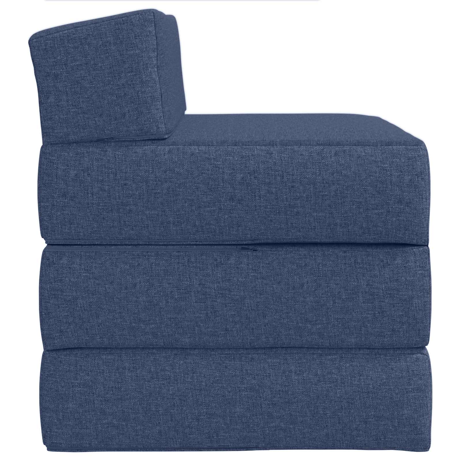 Klappsofa Bett Blau 200 x 70 x 15 cm Stoff