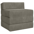 Klappsofa Bett Hellgrau 200 x 70 x 15 cm Samt