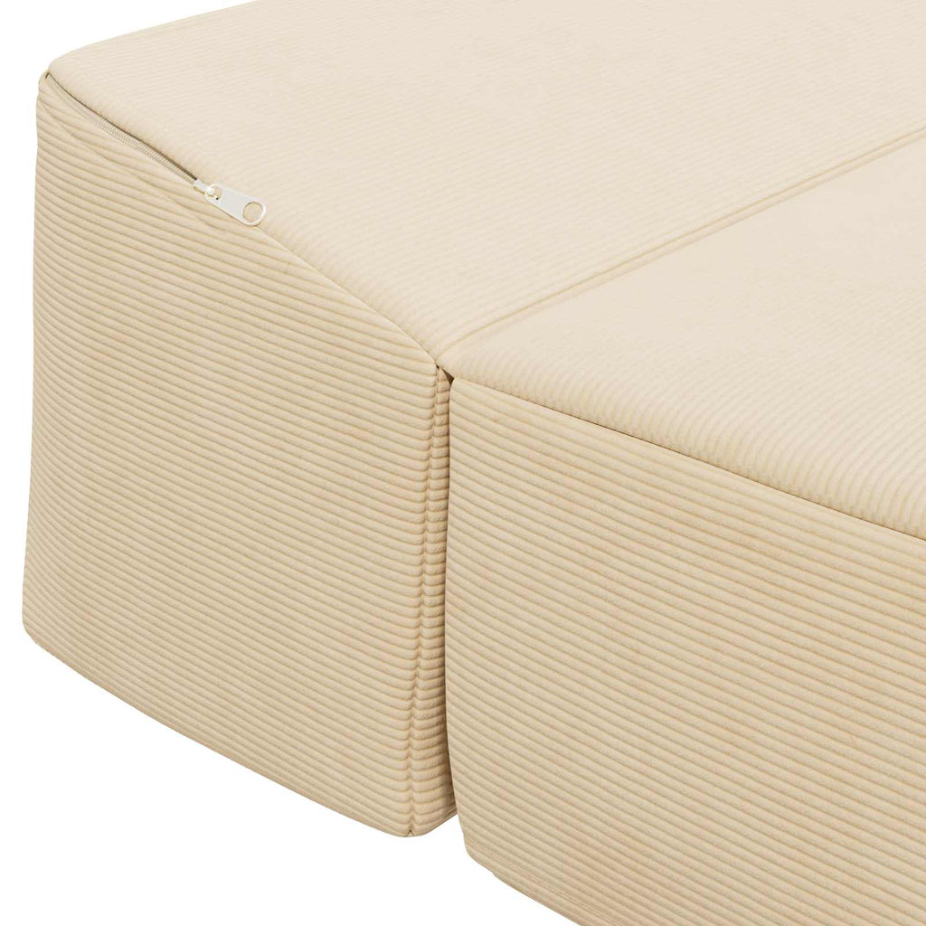 Klappsofa Bett Creme 200 x 70 x 15 cm Cordstoff