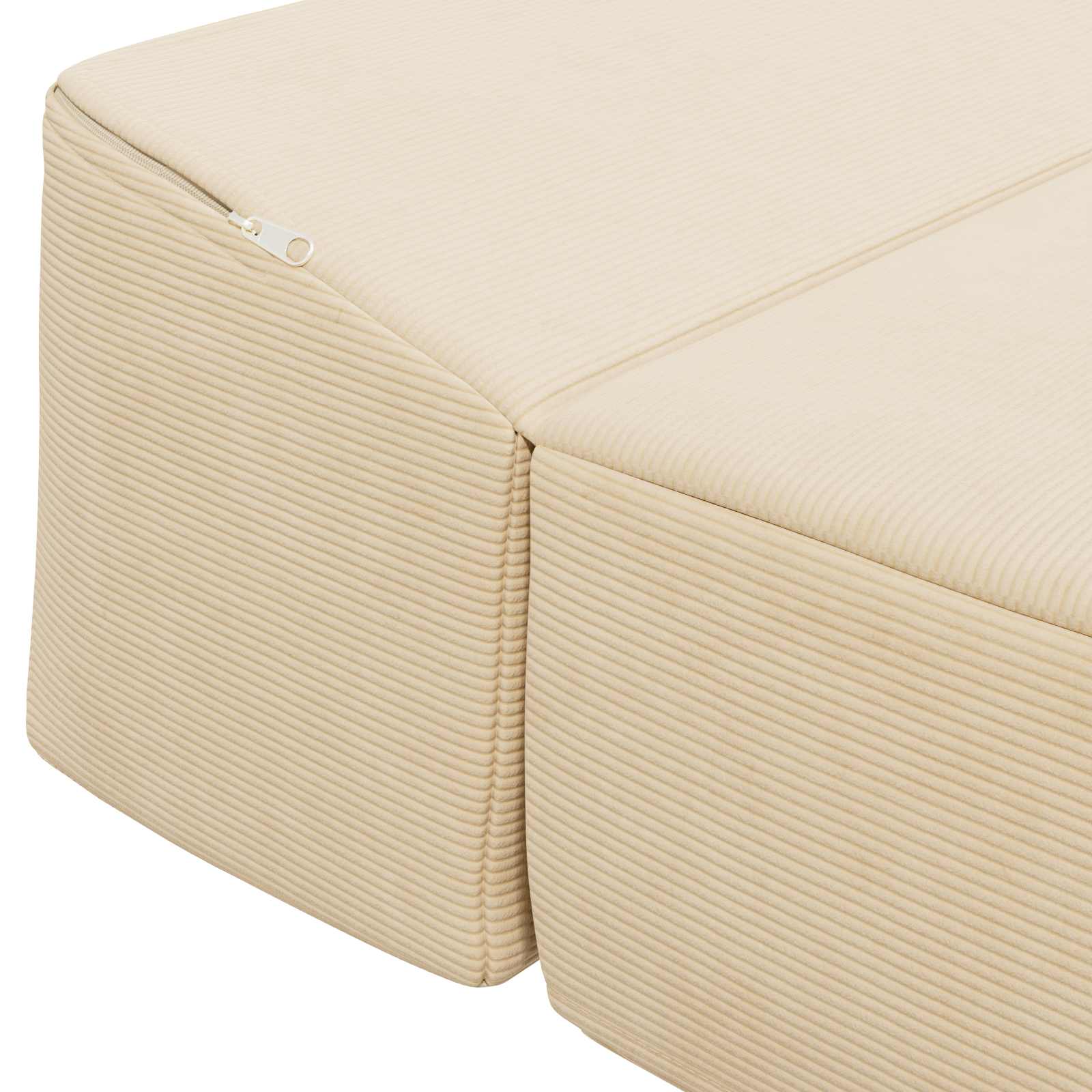 Klappsofa Bett Creme 200 x 70 x 15 cm Cordstoff