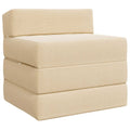 Klappsofa Bett Creme 200 x 70 x 15 cm Cordstoff