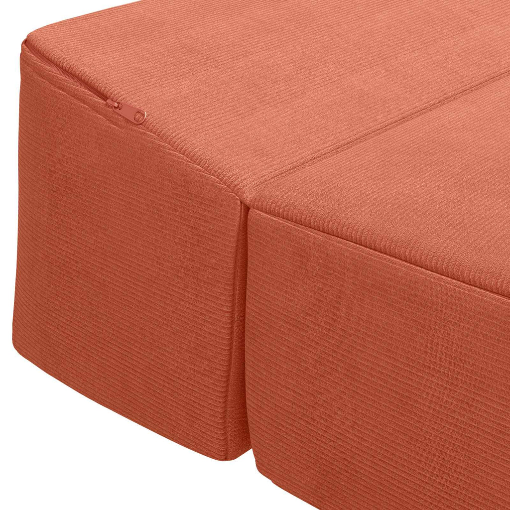 Klappsofa Bett Rot-Orange 200 x 70 x 15 cm Cordstoff