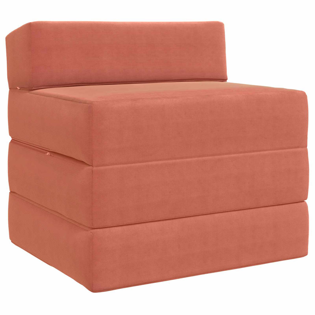 Klappsofa Bett Rot-Orange 200 x 70 x 15 cm Cordstoff
