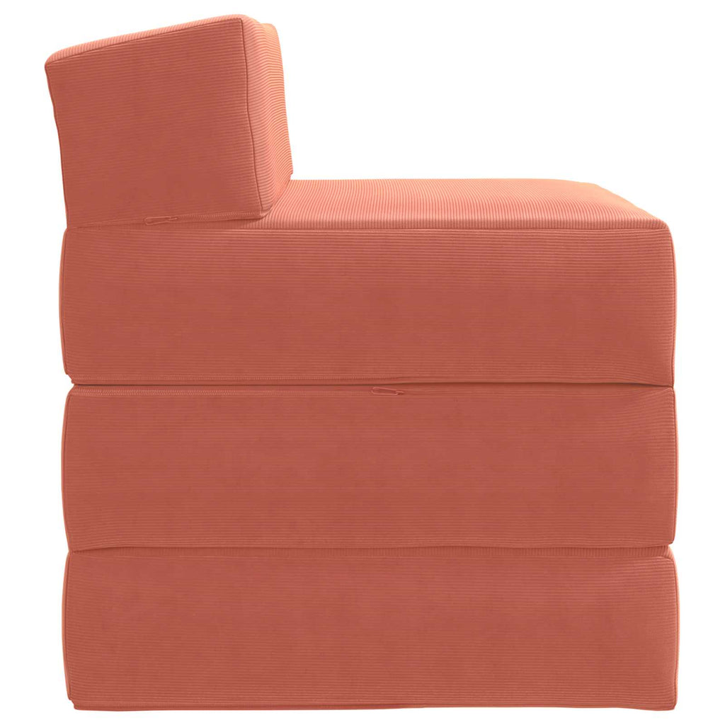 Klappsofa Bett Rot-Orange 200 x 70 x 15 cm Cordstoff