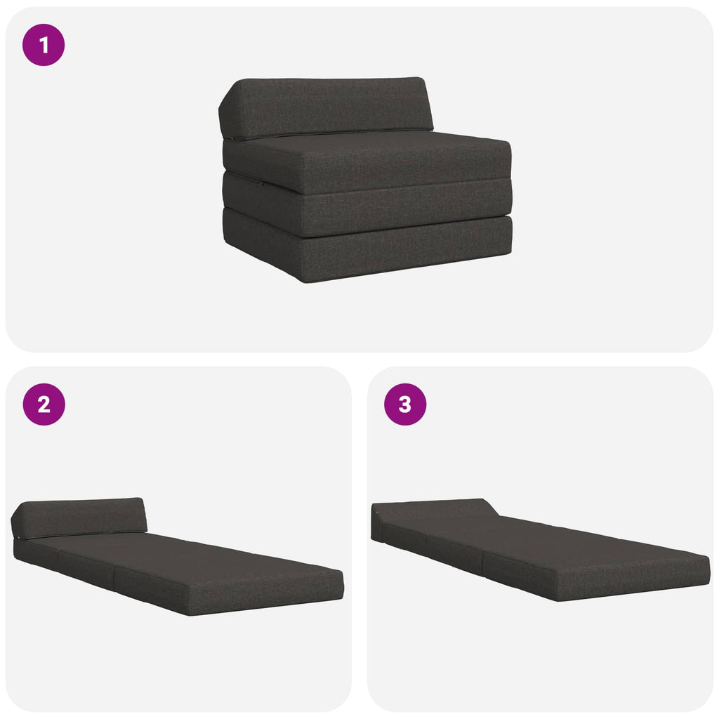 Klappsofa Bett Dunkelgrau 200 x 70 x 10 cm Stoff