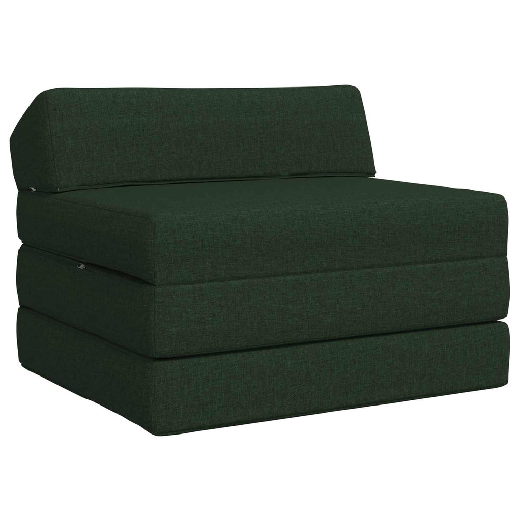 Klappsofa Bett Dunkelgrün 200 x 70 x 10 cm Stoff