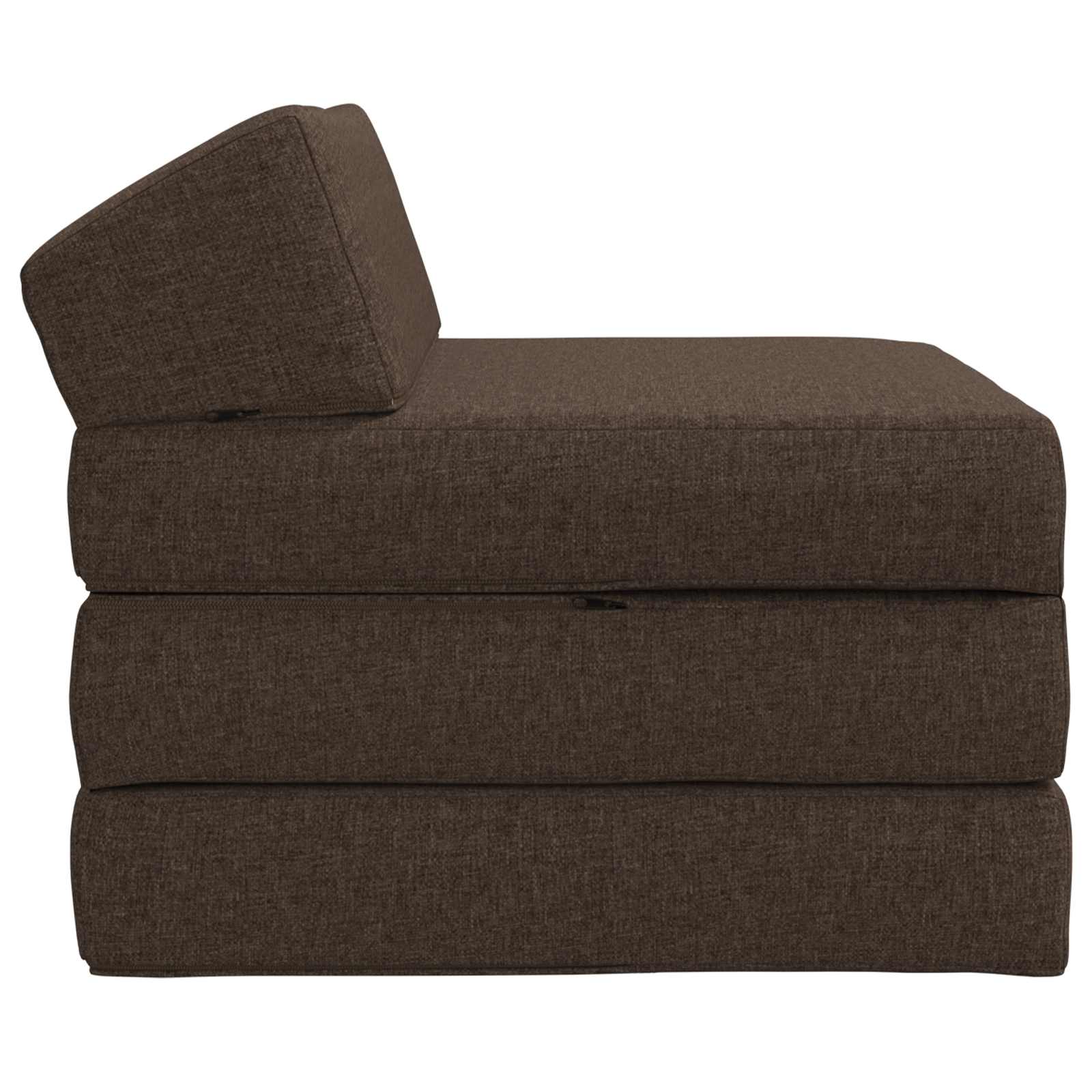 Klappsofa Bett Taupe 200 x 70 x 10 cm Stoff