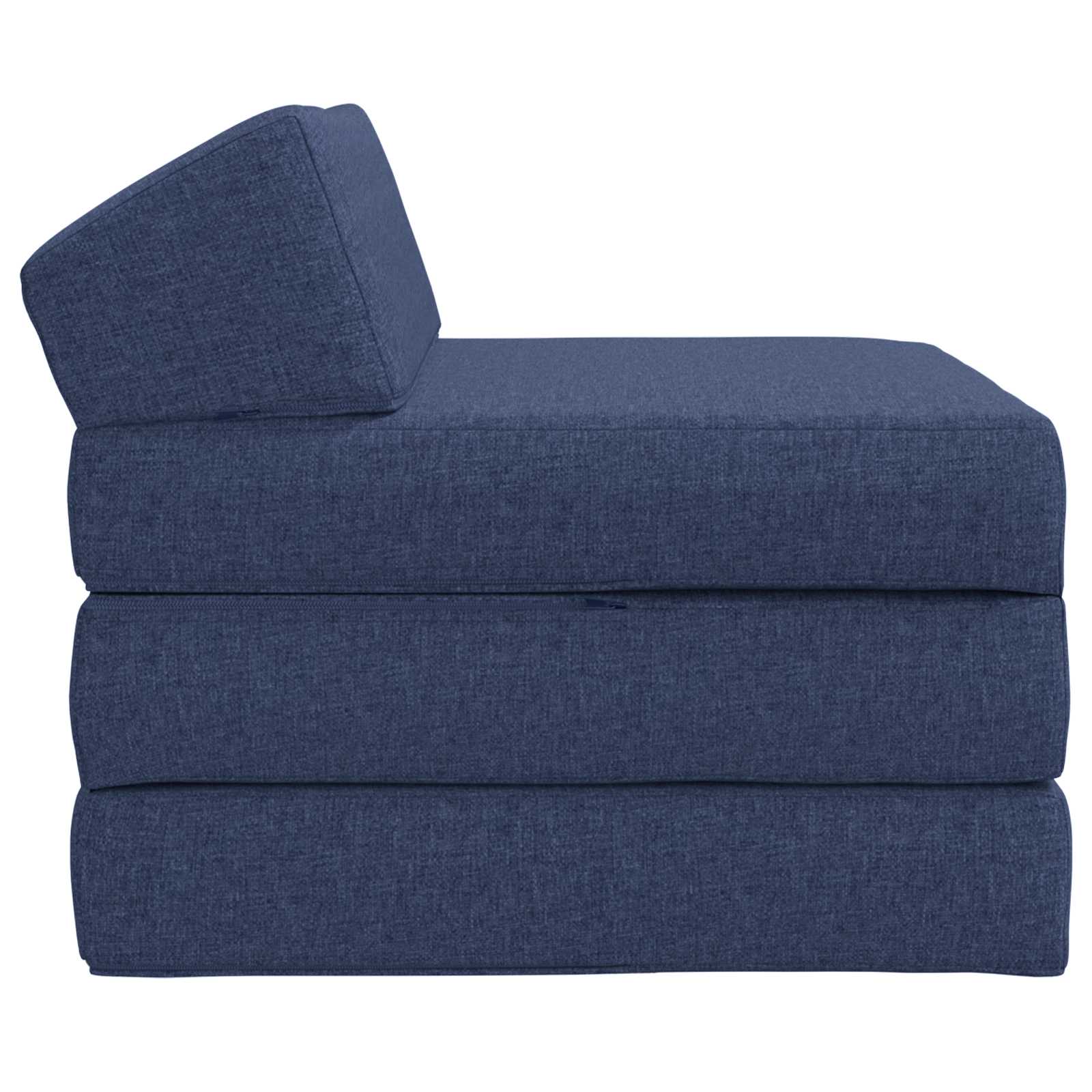 Klappsofa Bett Blau 200 x 70 x 10 cm Stoff