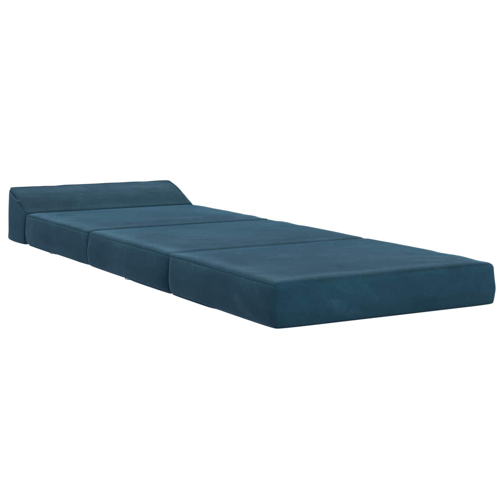 Klappsofa Bett Blau 200 x 70 x 10 cm Samt