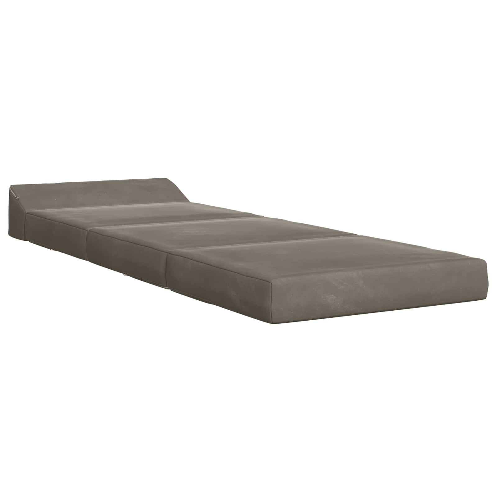 Klappsofa Bett Hellgrau 200 x 70 x 10 cm Samt
