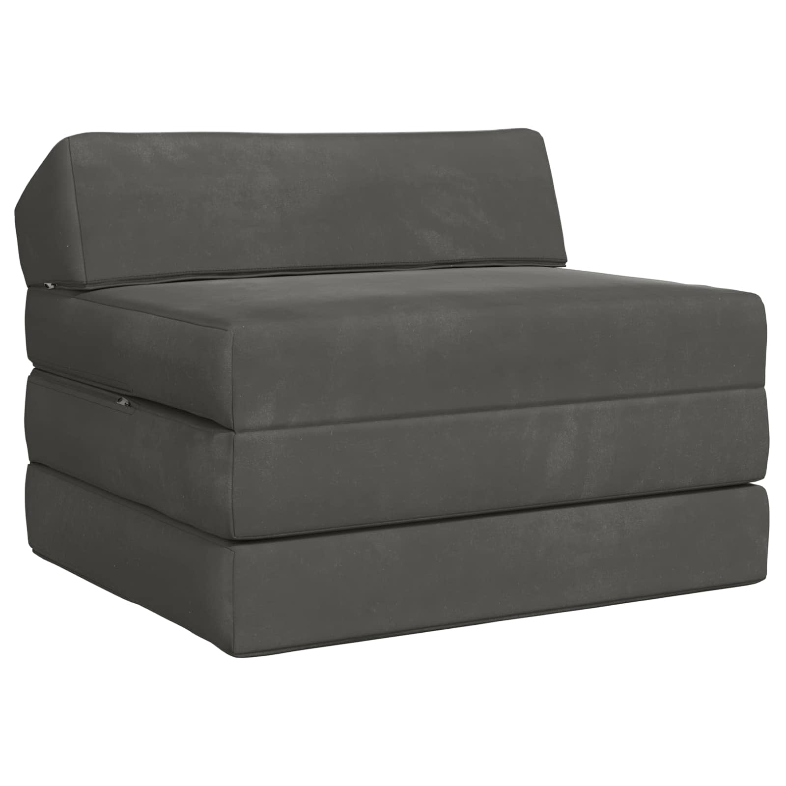Klappsofa Bett Dunkelgrau 200 x 70 x 10 cm Samt