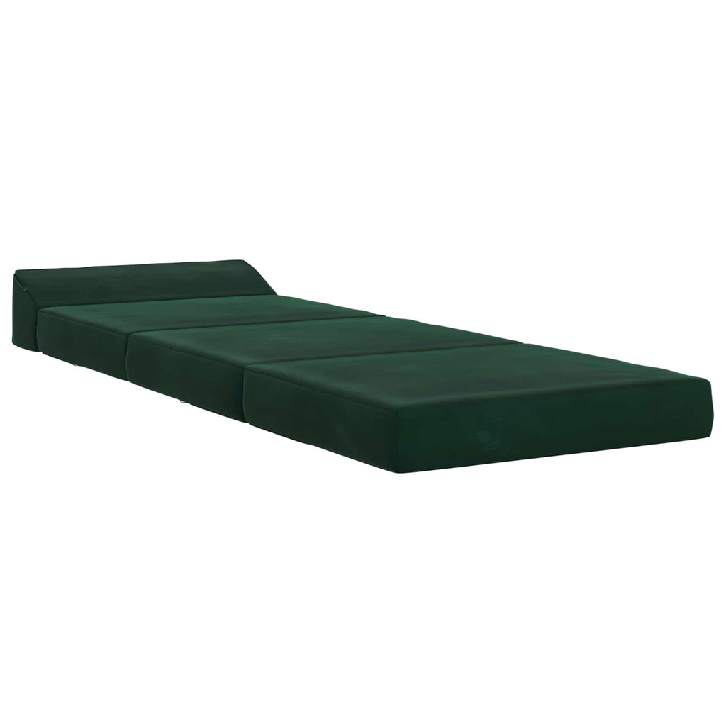 Klappsofa Bett Dunkelgrün 200 x 70 x 10 cm Samt