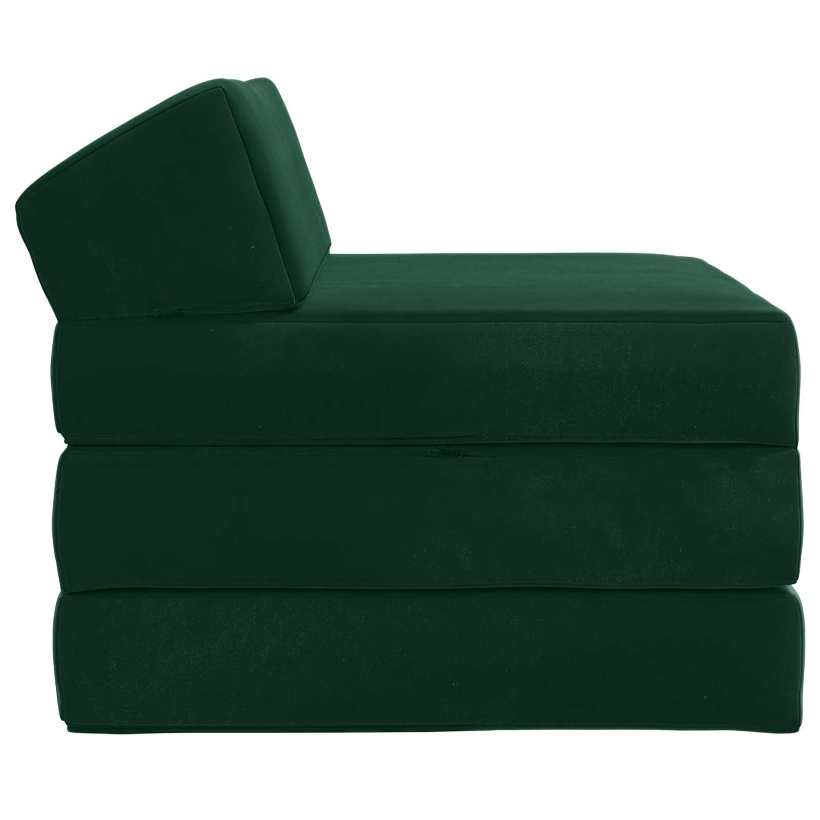 Klappsofa Bett Dunkelgrün 200 x 70 x 10 cm Samt