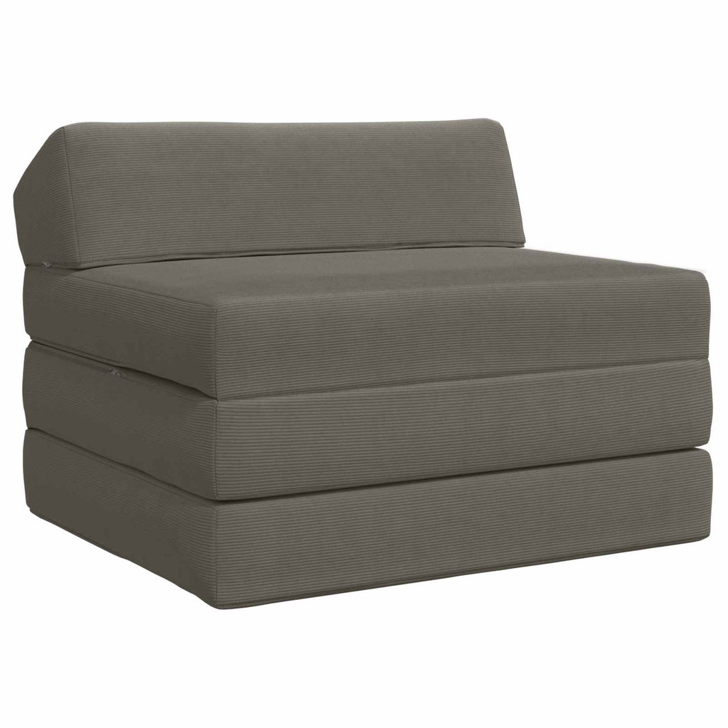 Klappsofa Bett Hellgrau 200 x 70 x 10 cm Cordstoff