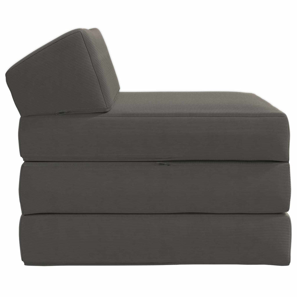 Klappsofa Bett Dunkelgrau 200 x 70 x 10 cm Cordstoff