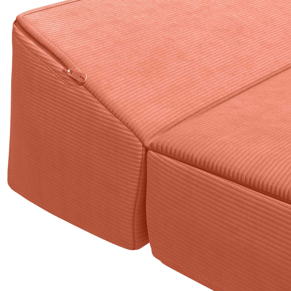Klappsofa Bett Rot-Orange 200 x 70 x 10 cm Cordstoff