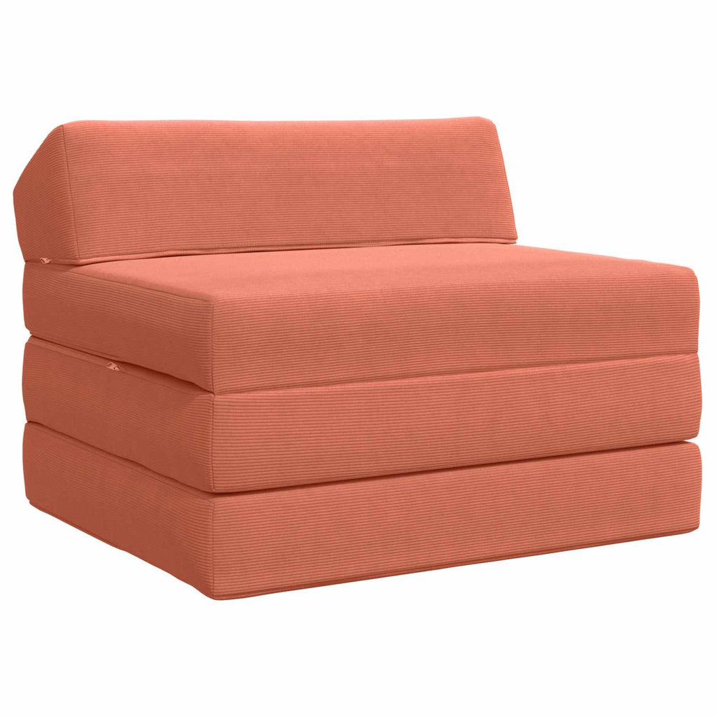 Klappsofa Bett Rot-Orange 200 x 70 x 10 cm Cordstoff