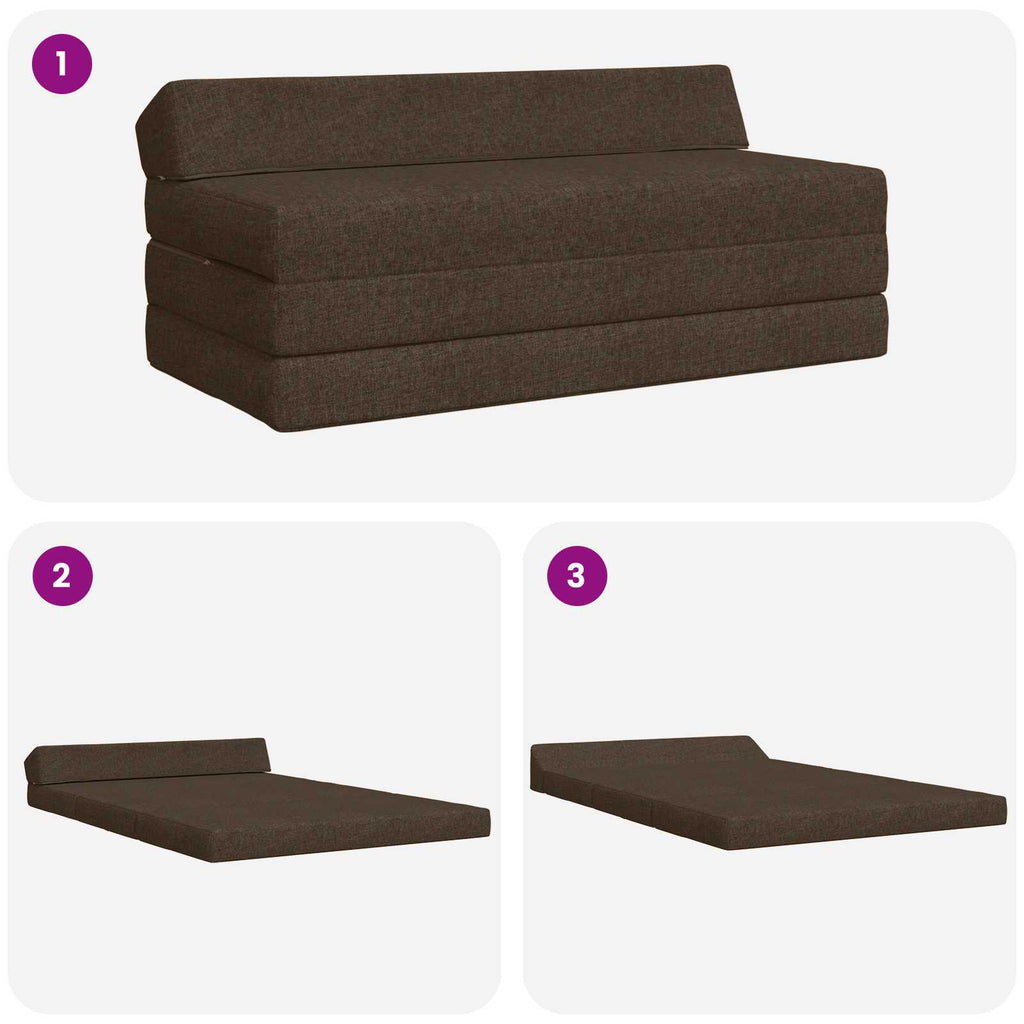 Klappsofa Bett Taupe 120 x 60 x 49 cm Stoff
