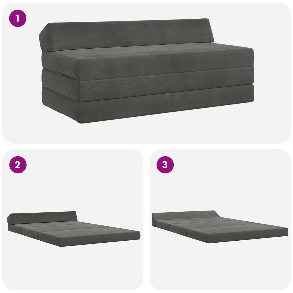 Klappsofa Bett Dunkelgrau 120 x 60 x 49 cm Stoff