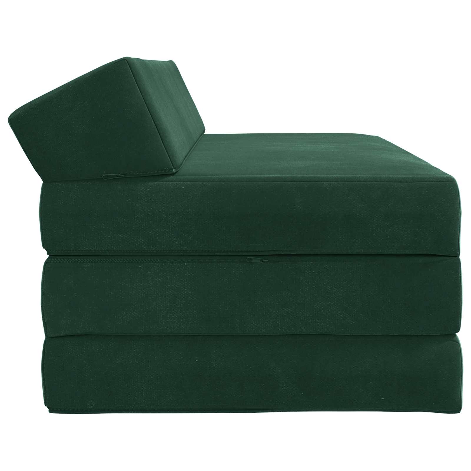 Klappsofa Bett Dunkelgrün 120 x 60 x 49 cm Stoff