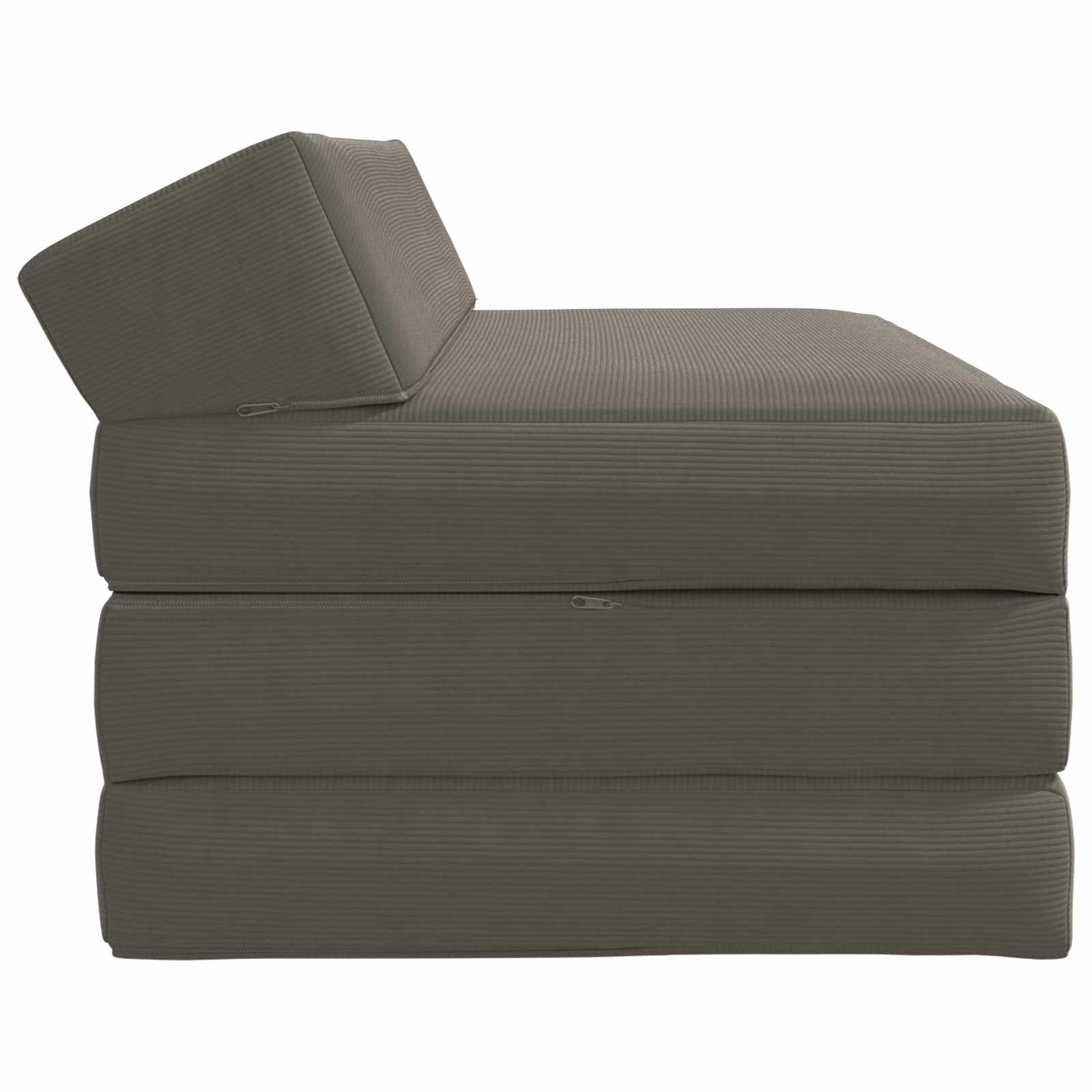 Klappsofa Bett Hellgrau 120 x 60 x 49 cm Stoff