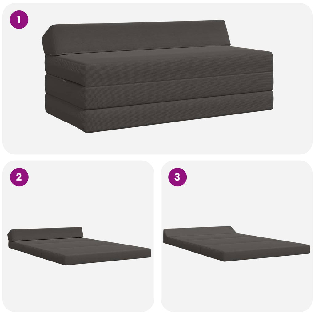 Klappsofa Bett Dunkelgrau 120 x 60 x 49 cm Stoff