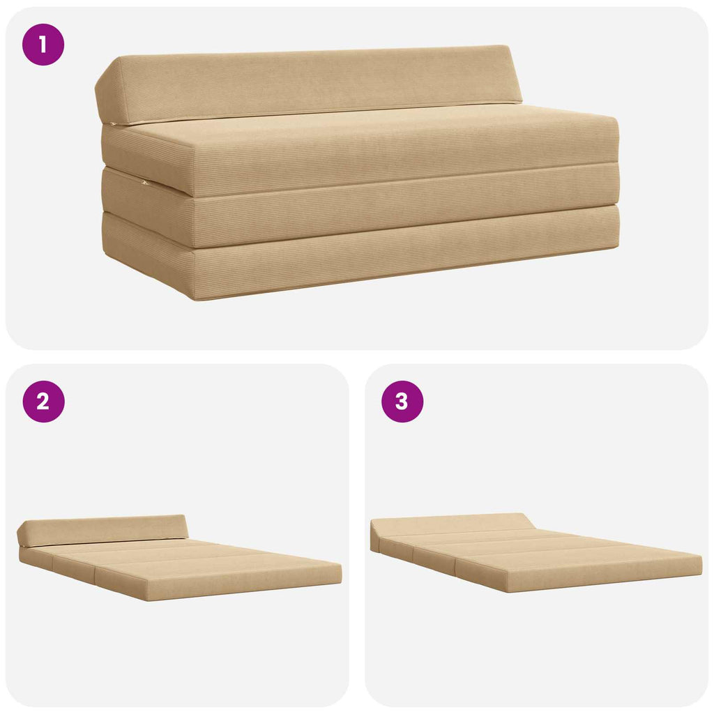 Klappsofa Bett Grün Grau 120 x 60 x 49 cm Stoff