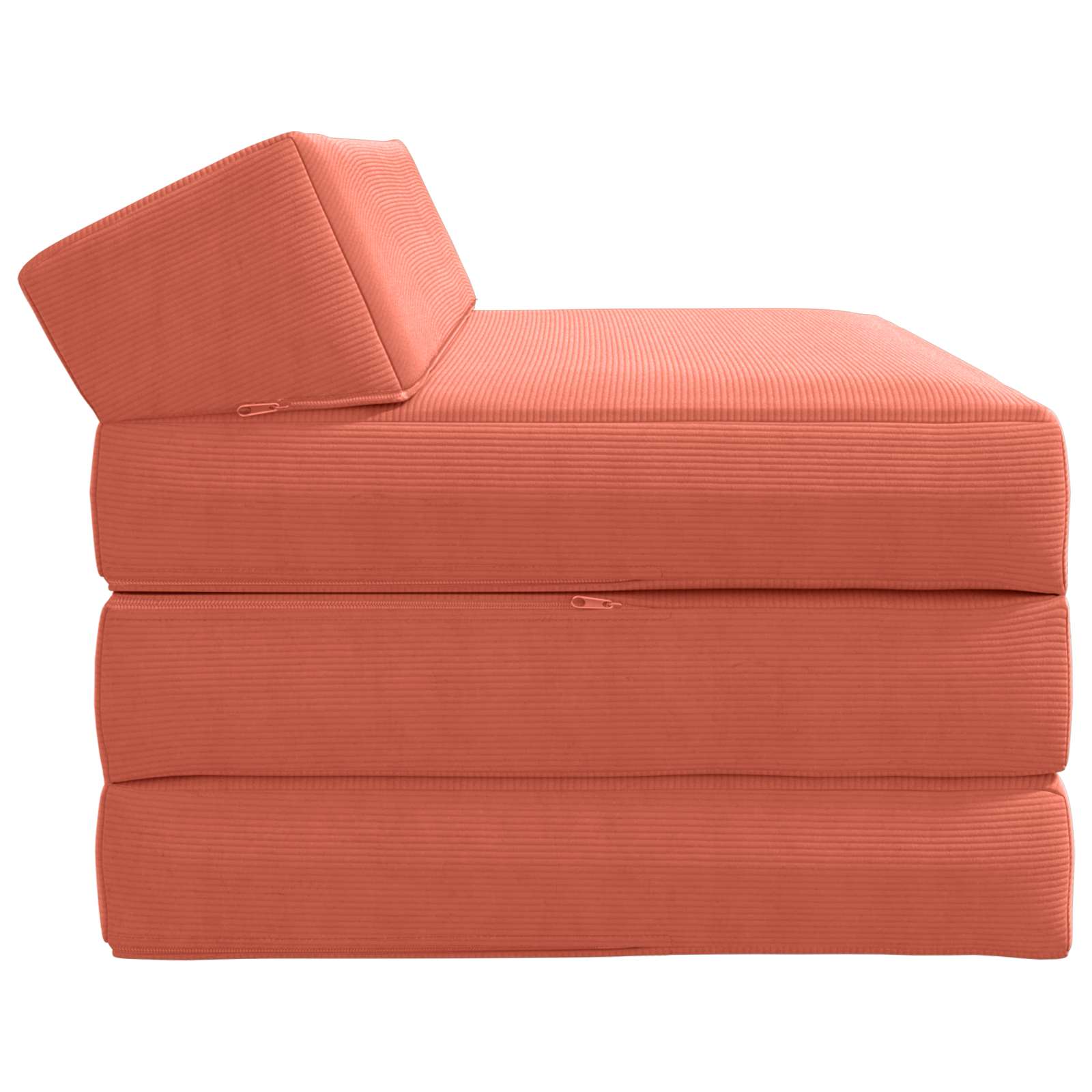 Klappsofa Bett Rot-Orange 120 x 60 x 49 cm Stoff