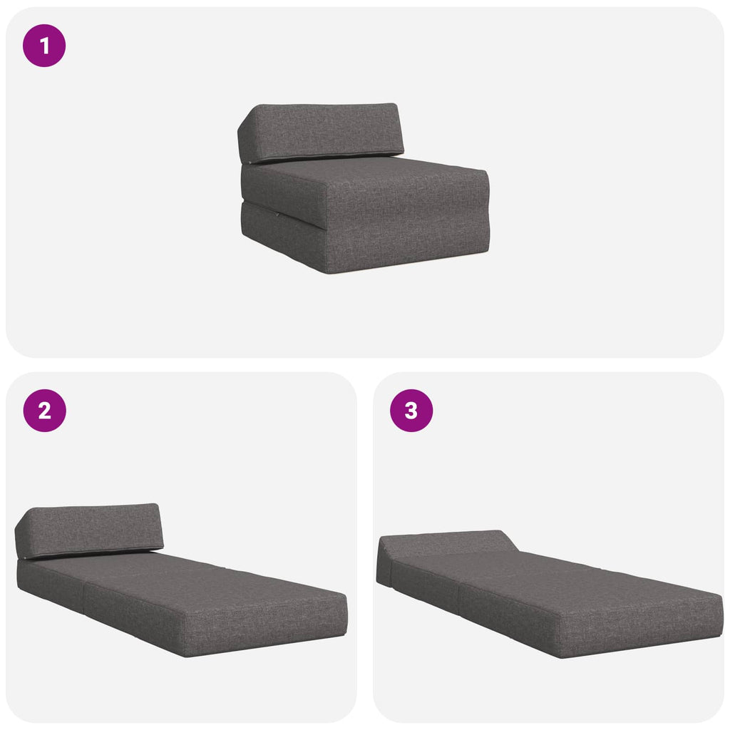 Klappsofa Bett Hellgrau 60 x 70 x 41 cm Stoff