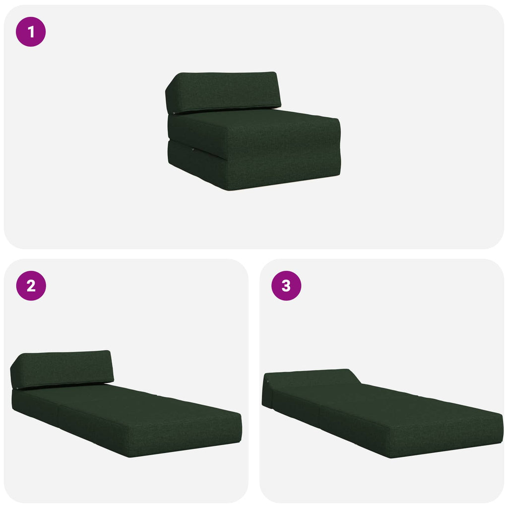 Klappsofa Bett Dunkelgrün 60 x 70 x 41 cm Stoff