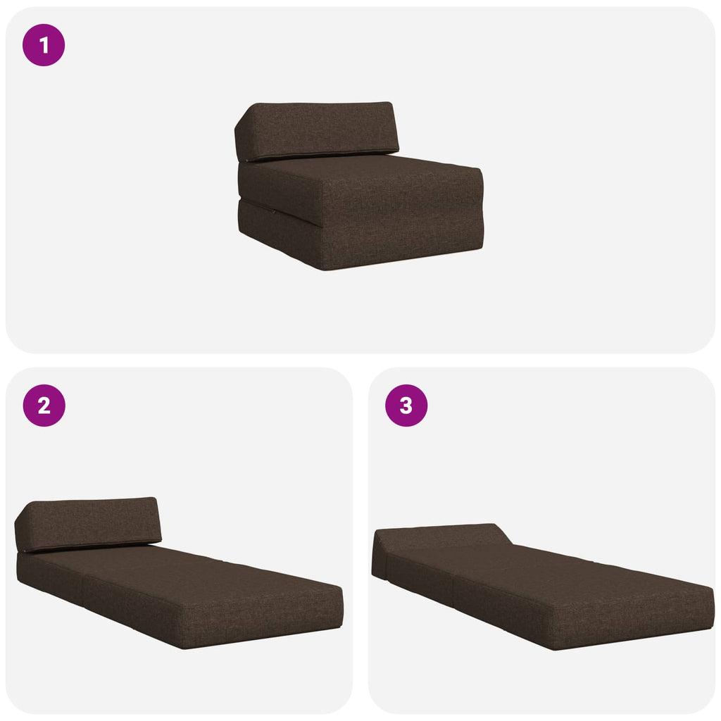 Klappsofa Bett Taupe 60 x 70 x 41 cm Stoff