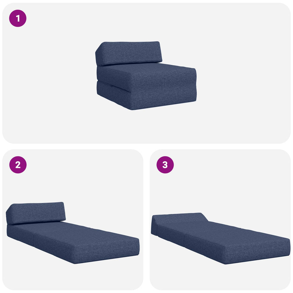 Klappsofa Bett Blau 60 x 70 x 41 cm Stoff