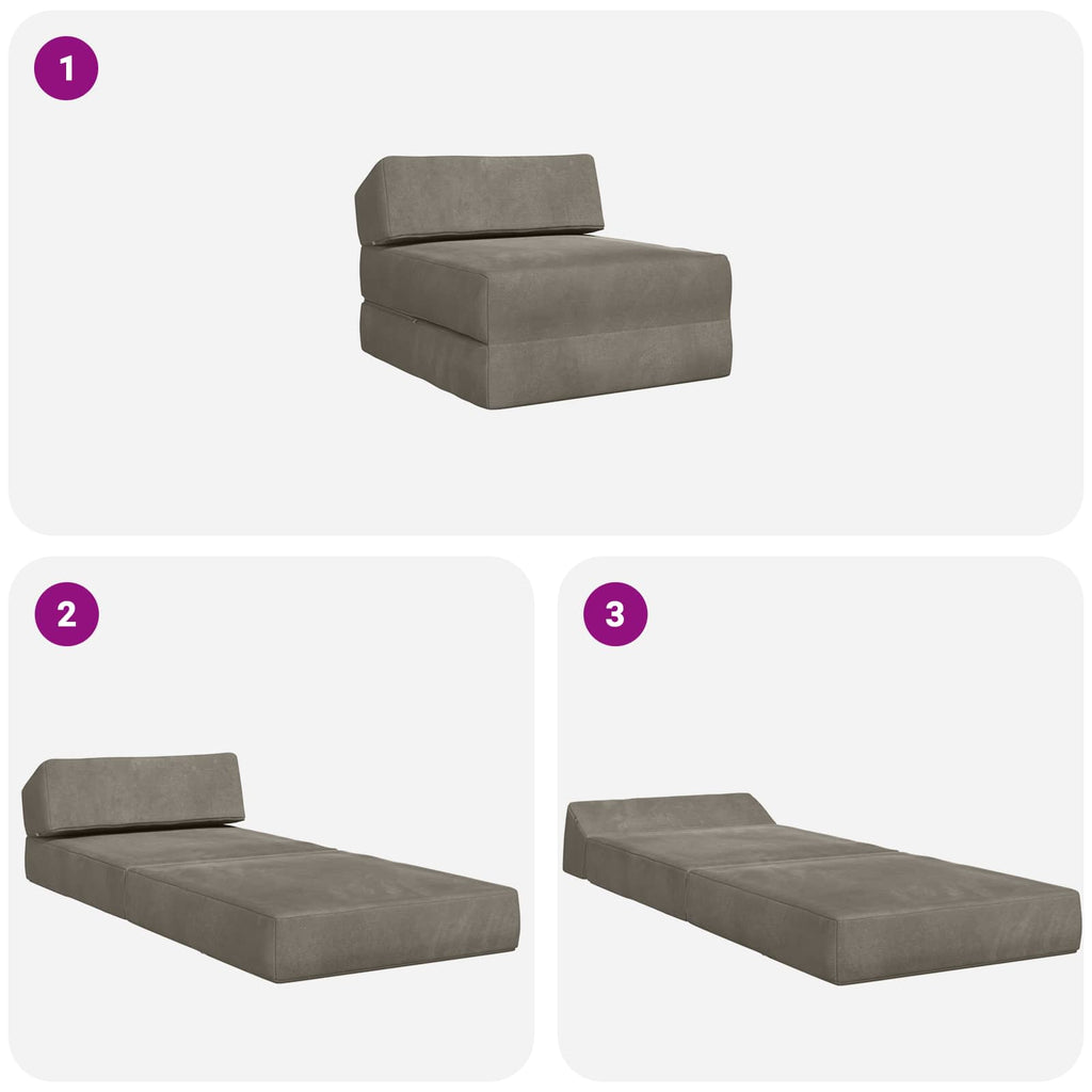 Klappsofa Bett Hellgrau 60 x 70 x 41 cm Stoff