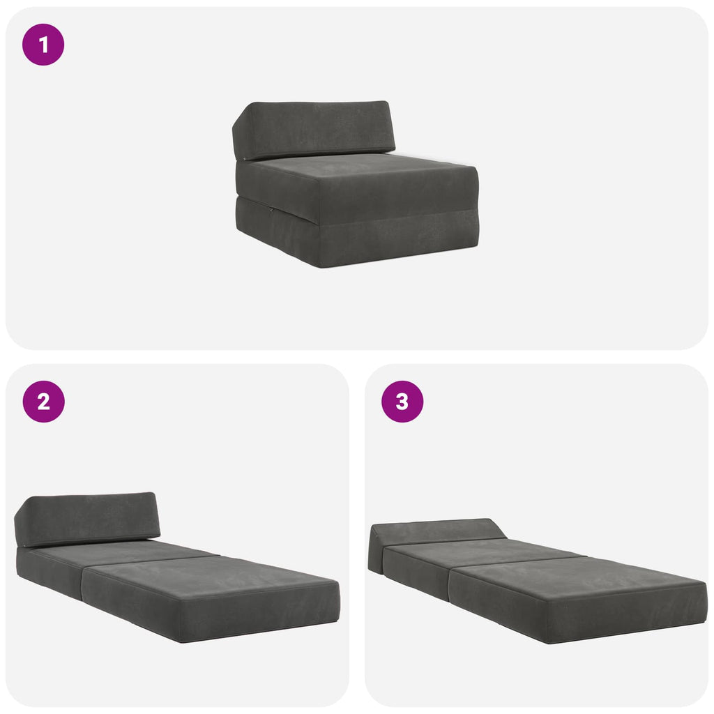 Klappsofa Bett Dunkelgrau 60 x 70 x 41 cm Stoff