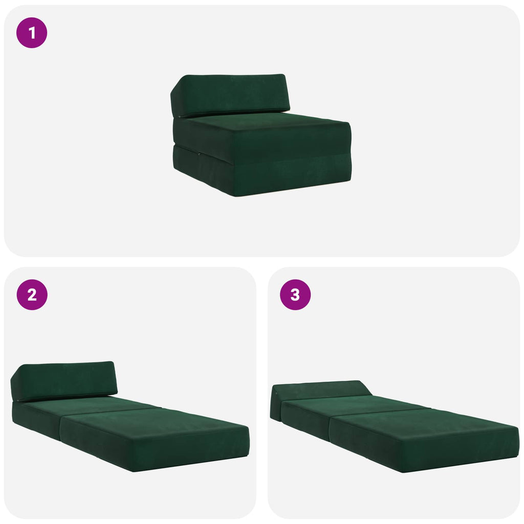 Klappsofa Bett Dunkelgrün 60 x 70 x 41 cm Stoff
