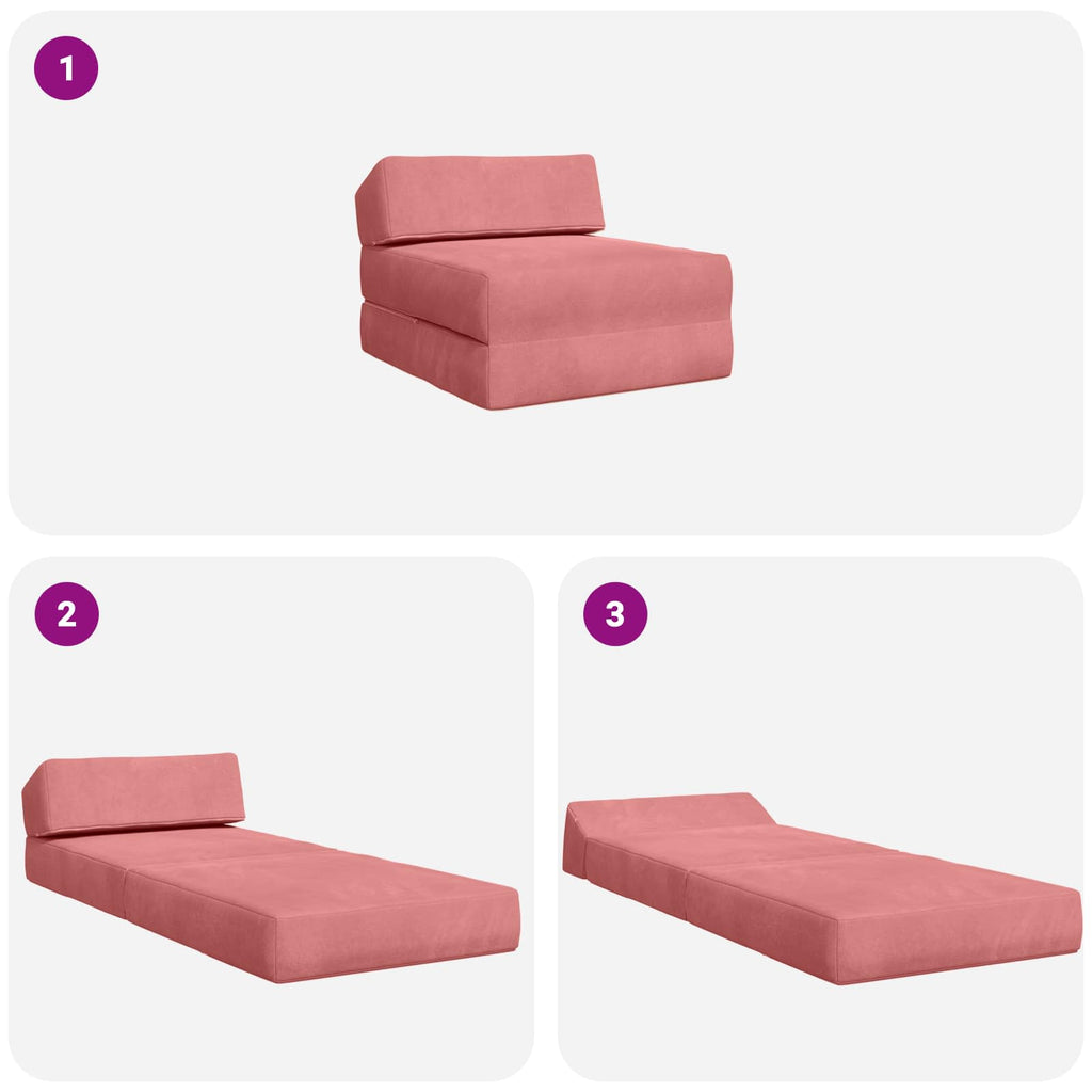 Klappsofa Bett Rosa 60 x 70 x 41 cm Stoff