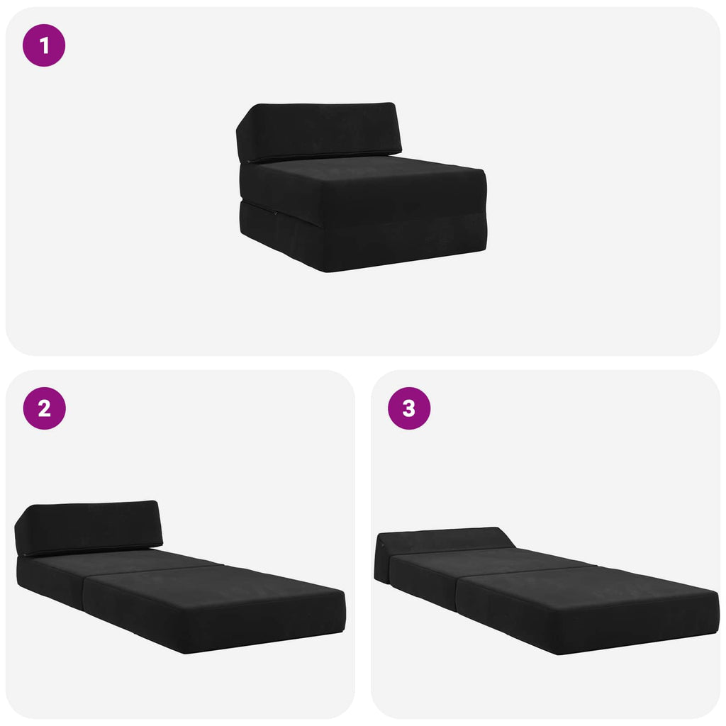 Klappsofa Bett Schwarz 60 x 70 x 41 cm Stoff