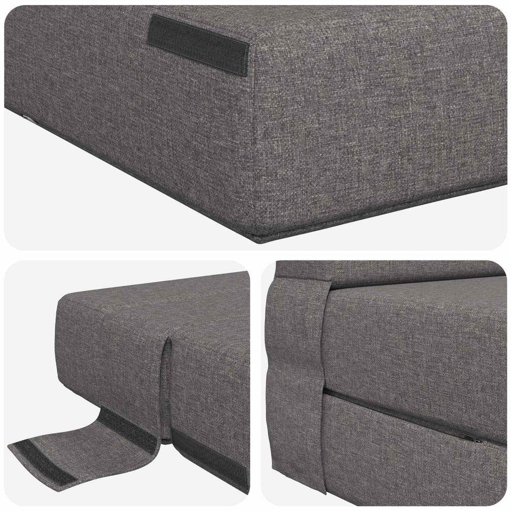 Klappsofa Bett Hellgrau 70 x 80 x 60 cm Stoff
